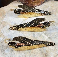 3 Silver Leaf Weedless Spoons Gold Size 3/4 oz Troll Cast Jigging​ Twitching!!
