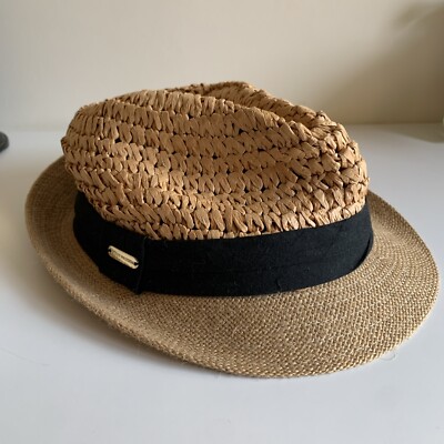Chic Black and Tan Woven Hat Chic Summer Cloche Hat with Ramie Brim - Boardwalk Style  main image 2