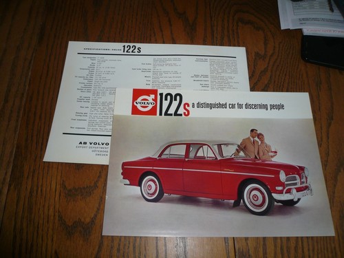 1960 Volvo 122s Sales Brochure/Flyer Double Sided - Vintage