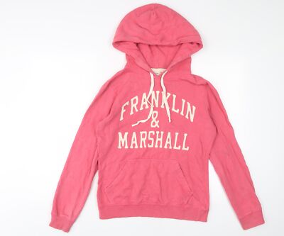 Franklin & Marshall Damen Hoodie rosa Baumwolle Full Zip Größe M Reißverschluss - Logo, Stickerei