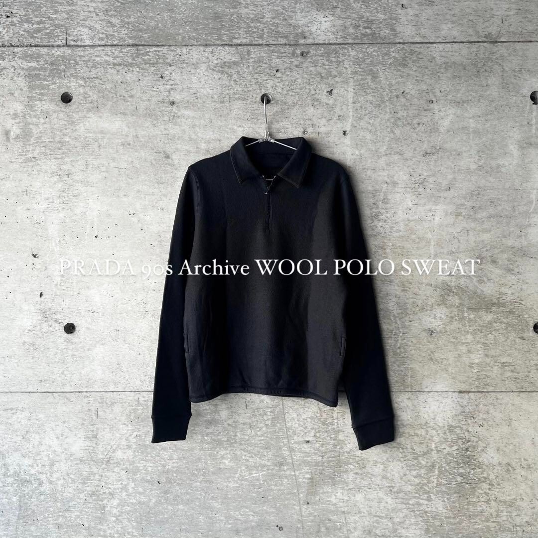 トップス PRADA 90s Archive wool polo sweat Used PRADA 90s
