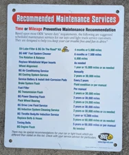 BG Products Auto Recommended Maintenance Services Tin Sign Double-sided 2004