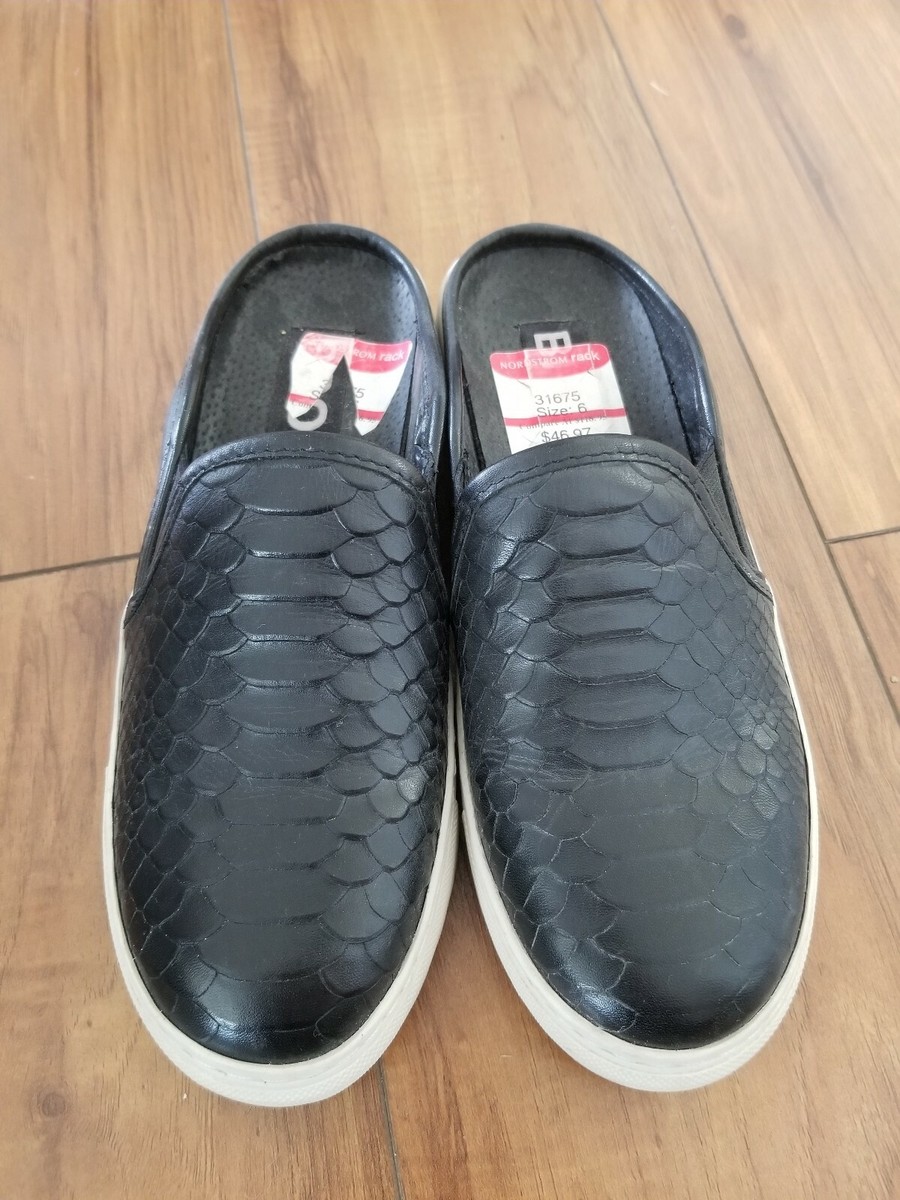 BRONX Kay Kay SLIDE SNEAKERS WOMEN'S SZ 6 Black Snakeskin Embossed