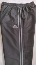 Mens BLACK Lonsdale Woven Tracksuit Bottoms Joggers