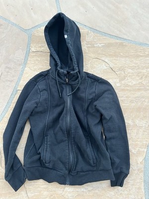 Figs Essential Zip Up Hoodie Women s XS Black Hooded Front Full-Zip Scrubs