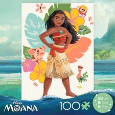 Ceaco - Disney - Moana - Glitter Puzzle - 100 Piece Jigsaw Puzzle