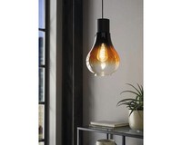 Pendelleuchte 1-Flammig HxØ 110X20 Cm Schwarz Glas Schwarz/Braun/Transparent