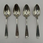 4 Gorham Sterling Silver Soup Spoons 1913 Greek Key 160g Mono Estruscan Art Deco