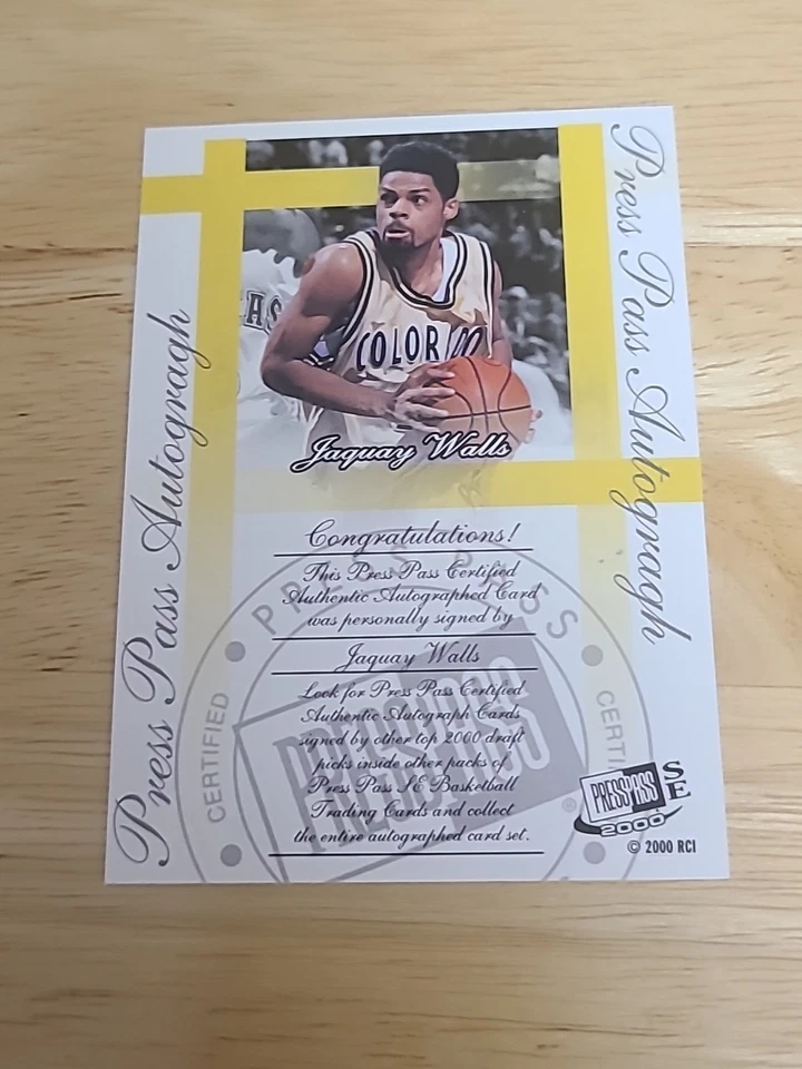 2000 Press Pass Signature Edition Jaquay Walls Autograph Colorado Buffaloes $$$ - Image 2 of 2