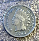 1892 P Indian Head Small Cent Bronze Coin Philadelphia Circulated Uncertified BN
