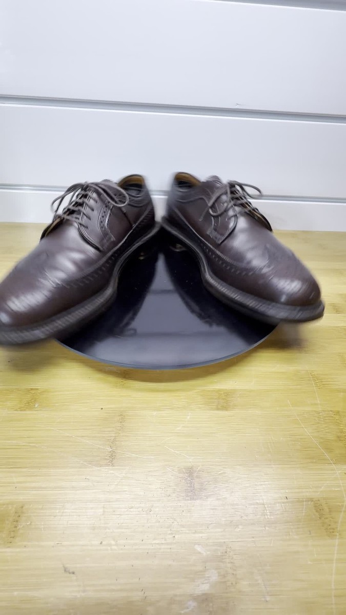ALDEN SHOES MENS 8 B/D WINGTIPS J CREW 97572 BROWN/ LEATHER