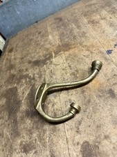 Vintage MCM Mid Century Coat Jacket Wall Mounted Hanger Brass Hook Hardware USA