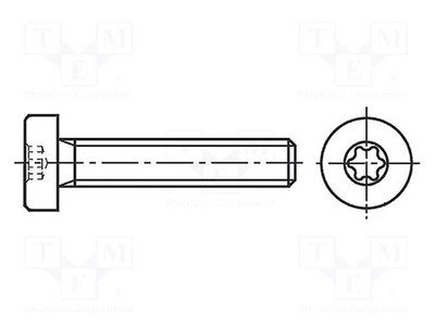 Torx 0,4 M2x6 TX06 Kopf: Zylinder Schraube A2 Edelstahl