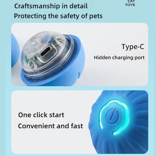 Bite Resistant Teasing Dog Ball Smart Automatic Rolling Ball Supplies Pet J29C - Picture 6 of 20