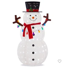 Best Choice Pop Up Outdoor Snowman-5 ft tall- with LED Lights! Brand New in Box!
