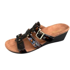 Vionic Radia Tortoise Wedge Slip On Slides Sandals Womens Size 7