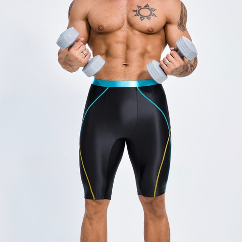 AMORESY Herren Satin Kurze Sporthosen Fitness Cycling Running Knee-length Shorts - Bild 9 von 41