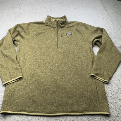 Patagonia Better Sweater Mens XXL Green 1/4 Zip Pullover Fleece Mock Neck Hiking