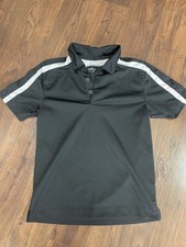 Nike Dri-fit Golf Polo S/S Black Shirt Top Boys Youth M Medium