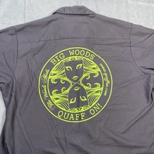 Red Kap Big Woods Brewery Shirt Men's Size XL Quaff On! Gray Button Work Beer