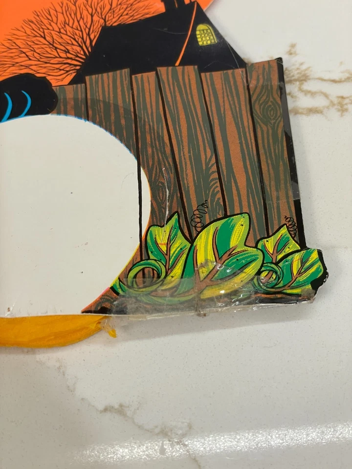 Centro de mesa vintage años 70 Beistle Halloween calabaza luna gato panal decoración DEFECTUOSO Foto 3 de 4