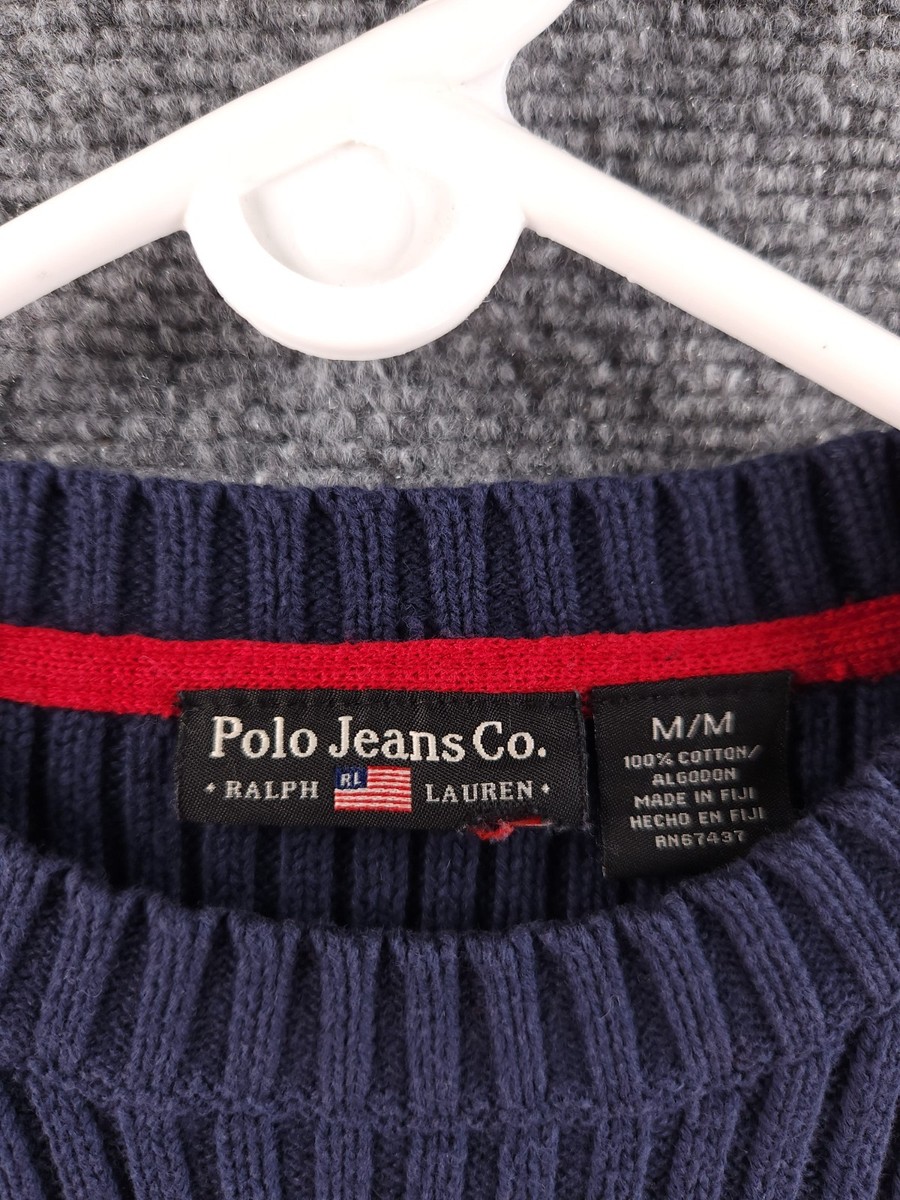 Ralph Lauren Polo Jeans Red White Blue Flag Sweater USA Women