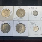 Junk silver lot of 6 coins (4) Kennedy Half Dollars 40% & (2) 90% silver dimes