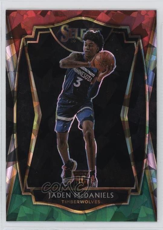 2020 Select Premier Level Red White Green Cracked Ice Prizm Jaden McDaniels 19lw