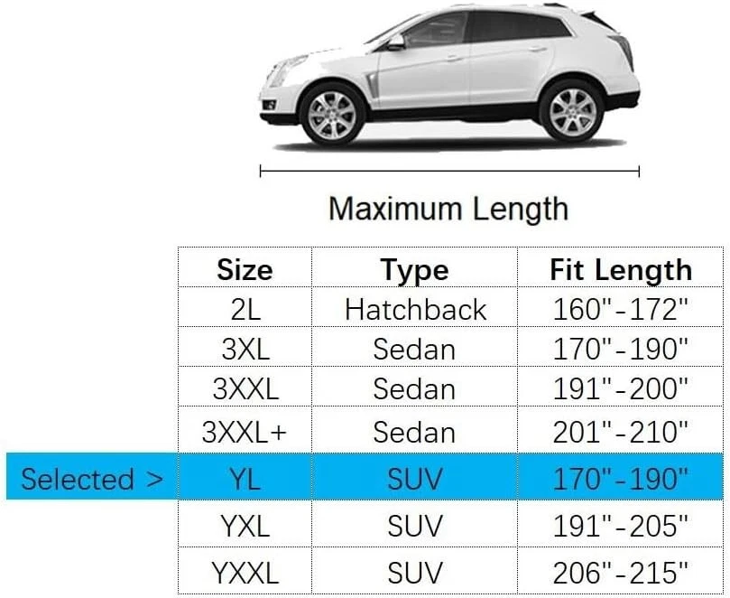 Full Car Cover for 170-190 inches SUV Waterproof All Weather Outdoor Anti-UV Foto 2 de 4