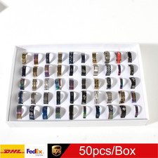 50pcs Bulk Lot Mixed STAINLESS STEEL Rings Girl Fashion Wedding Ring Wholesale