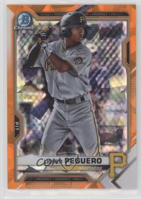 2021 Bowman Sapphire Chrome Prospects Orange Refractor /75 Liover Peguero 0qc1
