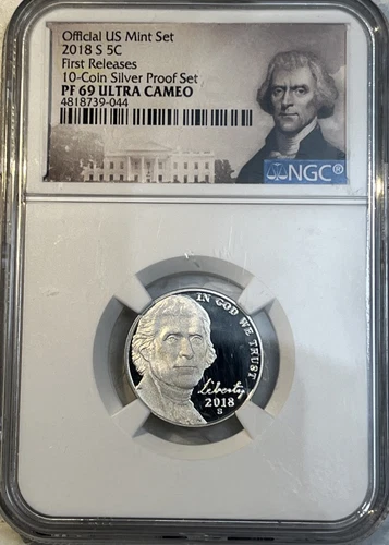 2018 S Jefferson Nickel 5 Cents NGC Certified PF69 Ultra Cameo 1st Releases Coin