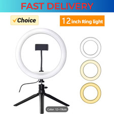12" Ring Light with Tripod Stand 20cm , 3 Light Modes 10 Brightness