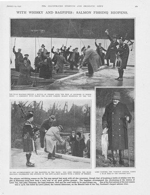 Eröffnung der Lachsangelsaison am Fluss Tay - Vintage Print 1931