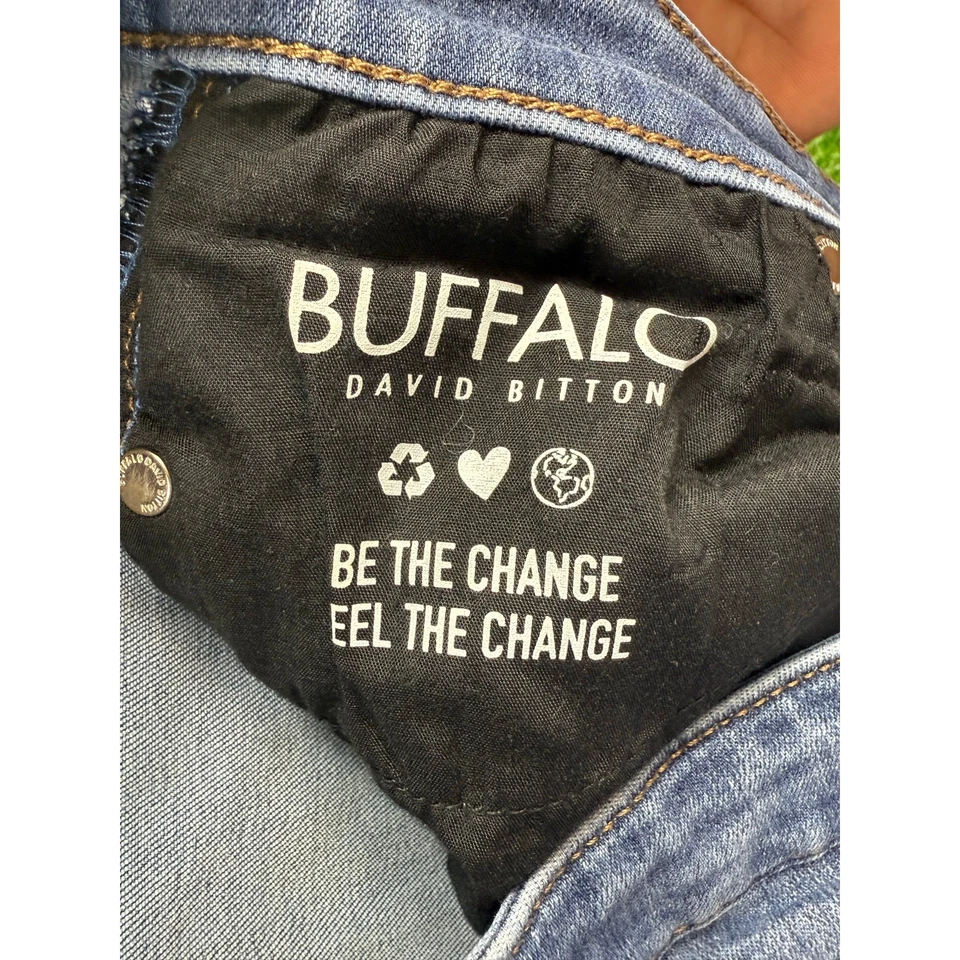 Pantalones de mezclilla ajustados de tiro alto Buffalo David Bitton Mollie para mujer talla 10/30 azul elástico Foto 4 de 4