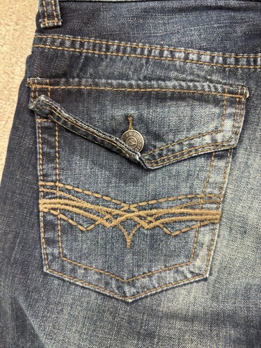 Seven7 Boot Cut Mid Rise Jeans Damen 34x32 Pattentasche Festival Cowboy - Bild 13 von 15
