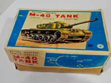 M-40 Shooting Tank- in Original Box- Battery Operated -Tested Works-Japan-
