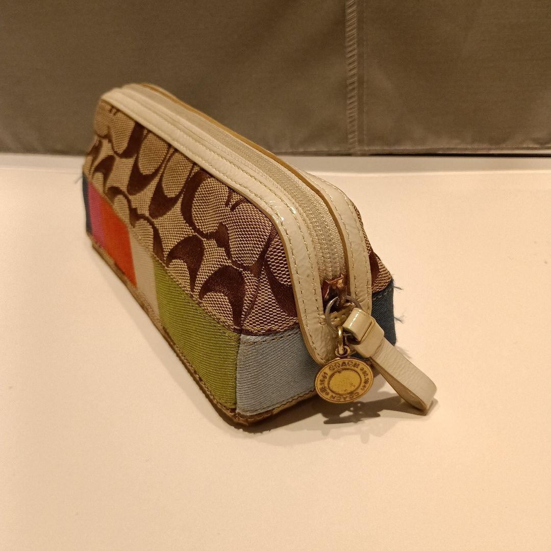 Coach Patchwork Pouch Brown Multi color 17a - image 2