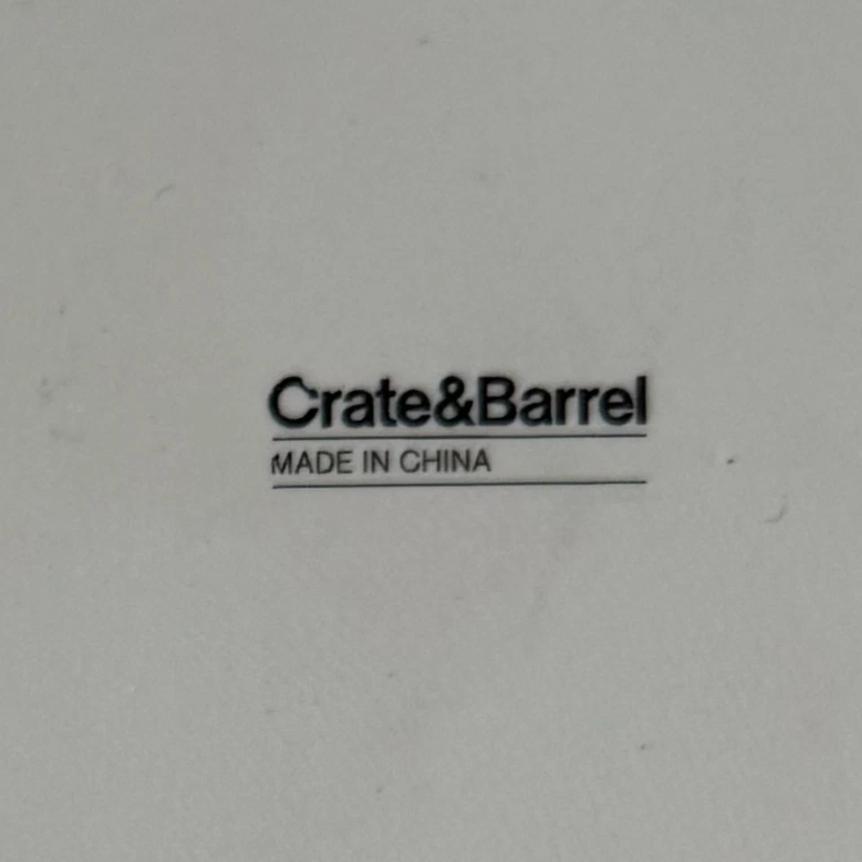 Crate & Barrel Appetizer Plates Set of 4 Black White Square Stoneware Geometric - Image 4 of 4