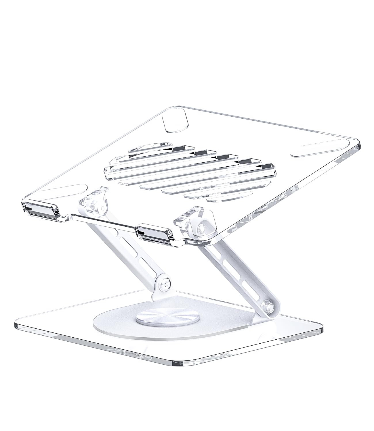 Ergonomic 360 Rotating Foldable Clear Acrylic Laptop Stand for Desk