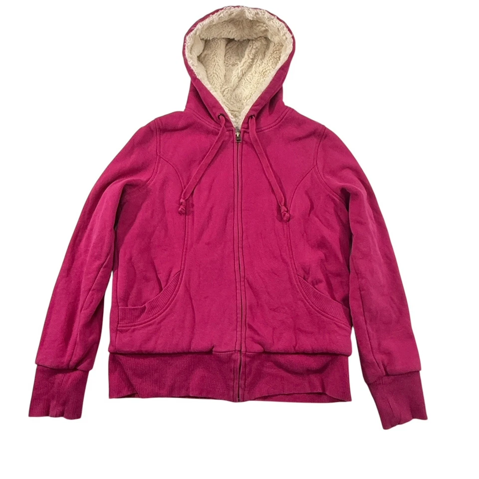 Y2k Old Navy 毛皮衬里连帽衫女式 S 码粉色 — 第 4/4 张图片