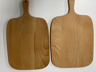 LOT OF 2 - 13 BEECHWOOD CUTTING BOARD WITH HANDLE FOR LASER ENGRAVING (Z569)