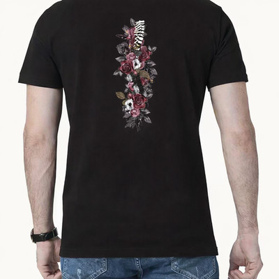 FIFTH DIMENSION T-Shirt ''Wirbelsäule - Flowers'' Gr. XL_Tee_Shirt