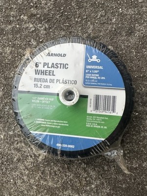 Arnold 6'' 15.2 cm x 1.50''  Plastic 1/2'' Diameter Hub Wheel Mower  Universal  