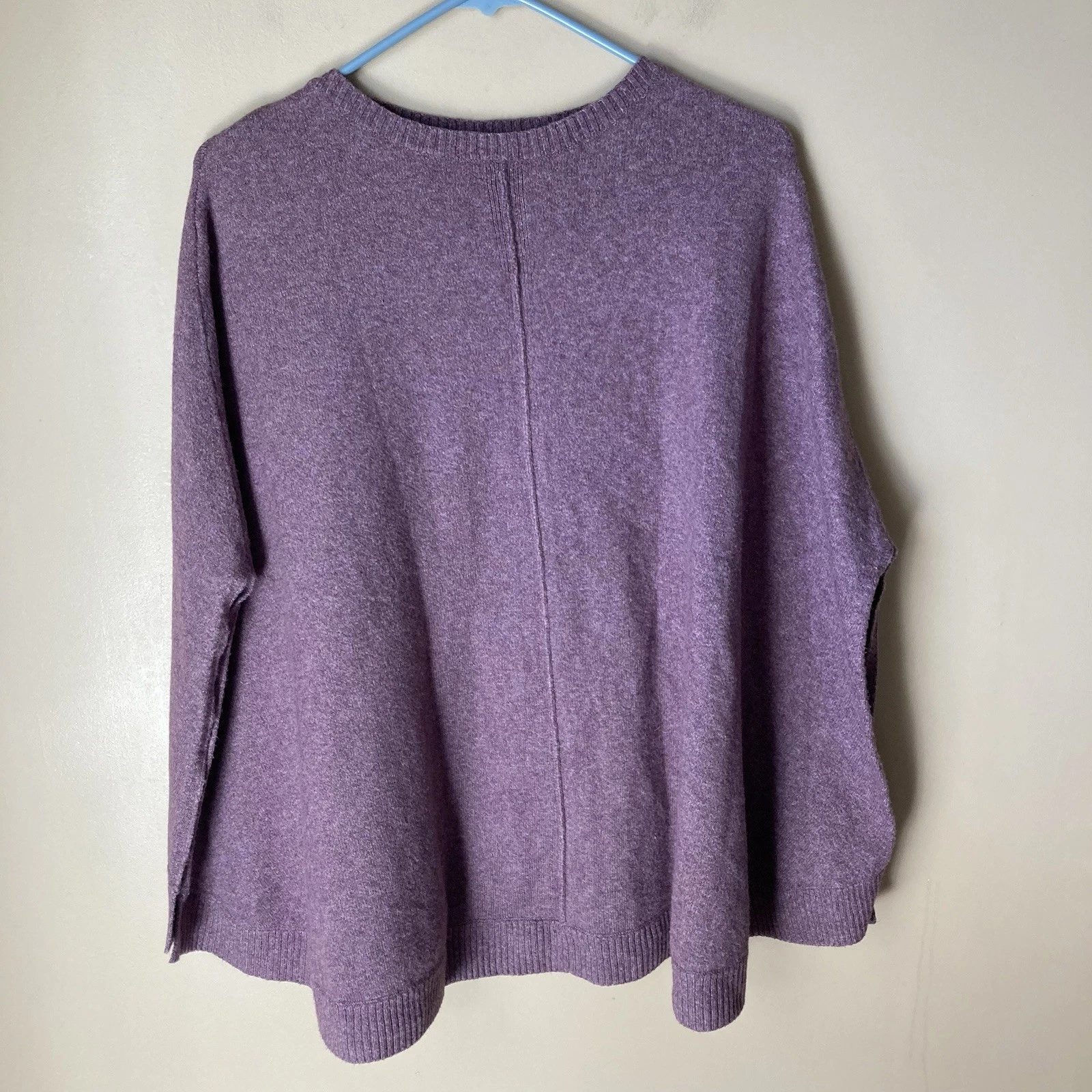 J.Jill Women’s Poncho Sweater Purple Comfy Soft Sleeveless Purple One Size