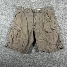 Wrangler Cargo Shorts Mens 33 Grey Relaxed Fit Stretch Ripstop Casual Utility