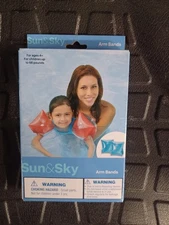 Sun & Sky Arm Bands Pool Water Flotation Device Float Blue Colored Ages 4+ CVS