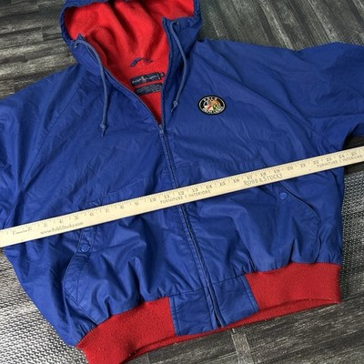 焼*魚様 RALPH LAUREN COOKIE PATCH FLEECE CA Vintage 90s Polo Ralph Lauren Cookie Patch Blue Red Fleece Lined