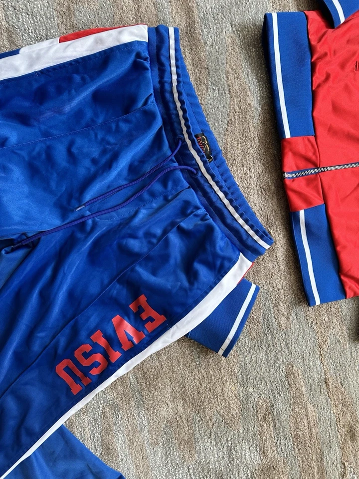 Conjunto Chaqueta Pantalones Traje de Pista Evisu Genes Osaka Rojo Azul Blanco Retro De Colección Raro Foto 2 de 4