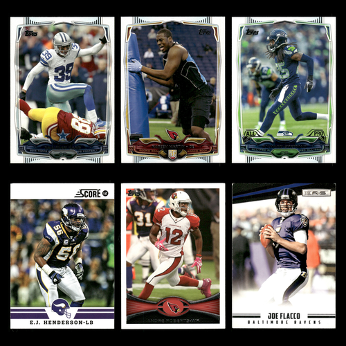 6 NFL Football Cards Lot NM HOF RC Stars Random Players Collectors Set